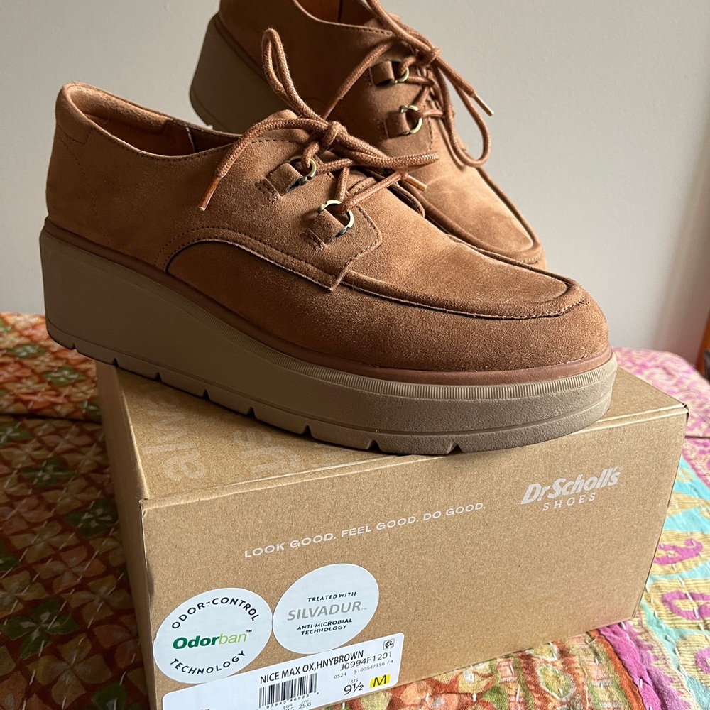 Dr. Scholl's Honey Brown Platform Oxfords 9.5 womens